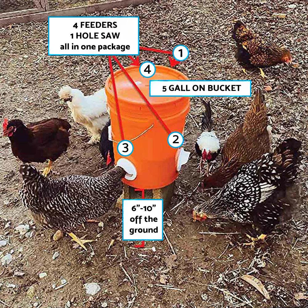 Chicken Feeder DIY Port PVC Gravity Fed Chicke Feeder