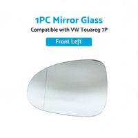 Left Heated Convex Mirror Glass with Base Suitable For VW Touareg 7P 2011¡§C2018