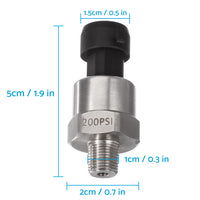 200PSI 5V Pressure Transducer Sender Sensor Suitable For Air, Oil & Fuel ¡§C Stainless Steel, AU