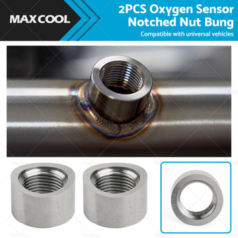 compare product 2PCS O2 Oxygen Sensor Curve Notched Nut Bung 304 Stainless Steel M18 X 1. 5