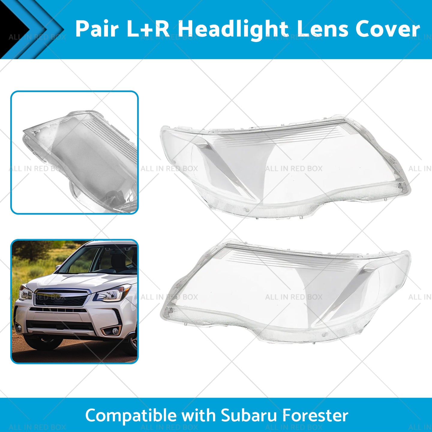 {{ Pair LR Headlight Lens Cover Replacements Suitable for Subaru Forester 08-12 }} - Buy Car Parts Online at {{ Kaka Auto Parts }}.