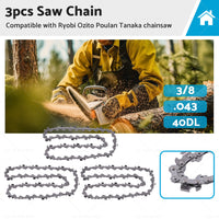 {{ 3PCS 3 8. 043 40DL Chainsaw Chain 10inch Suitable for OZITO 18V OCS-018 PXCCSS-018 }} - Buy Car Parts Online at {{ Kaka Auto Parts }}.