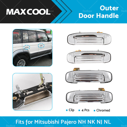 {{ CHROME Set 4 Pcs Outer Door Handle CLIP For Mitsubishi Pajero NH NK NJ NL 91-00 }} - Buy Car Parts Online at {{ Kaka Auto Parts }}.