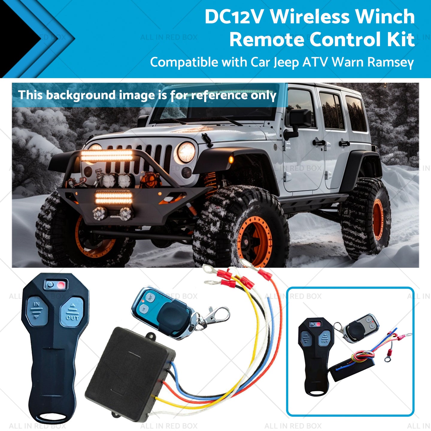 {{ DC12V Wireless Winch Remote Control Kit Suitable for Car Jeep ATV Warn Ramsey }} - Buy Car Parts Online at {{ Kaka Auto Parts }}.