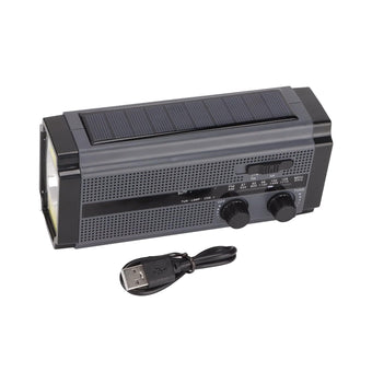 compare product Solar Hand Crank Radio Emergency Weather 5000mAh Power Bank Flash Light Black