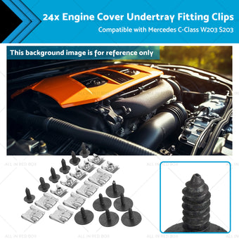compare product 24x Engine Cover Undertray Fitting Clips Suitable for Mercedes C-Class W203 S203