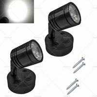 {{ 2 Pack 12V LED Interior Spot Reading Light Wall Lamp Switch For Caravan Camper }} - Buy Car Parts Online at {{ Kaka Auto Parts }}.