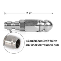 {{ Stainless Steel Sewer Jetter Nozzle For Pressure Washer w or 1 or 4''Connect for Drain }} - Buy Car Parts Online at {{ Kaka Auto Parts }}.
