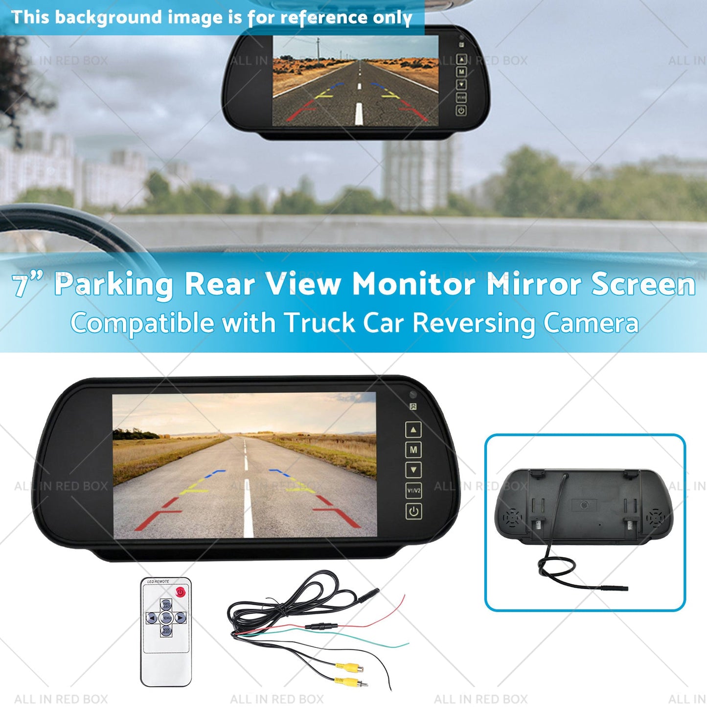 7 inch  Parking Rear View Monitor Mirror Screen Suitable for Truck Reversing Camera