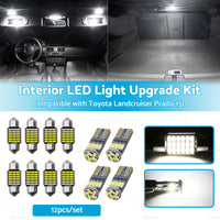 {{ 12Pcs Interior LED Light Upgrade Kit Suitable For Toyota Landcruiser Prado 150 }} - Buy Car Parts Online at {{ Kaka Auto Parts }}.