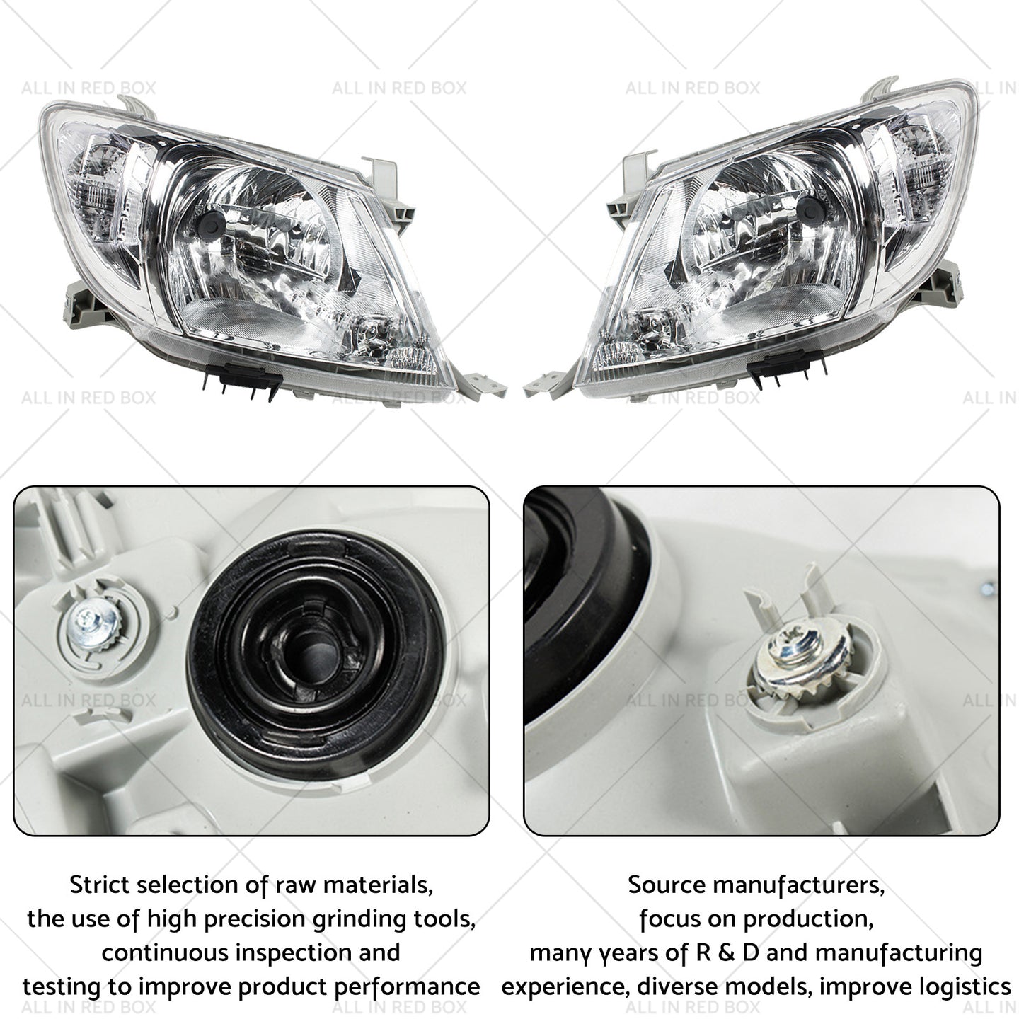 {{ Pair LHRH Head Light Lamps Suitable for Toyota Hilux Ute 2008-2012 2WD 4WD }} - Buy Car Parts Online at {{ Kaka Auto Parts }}.
