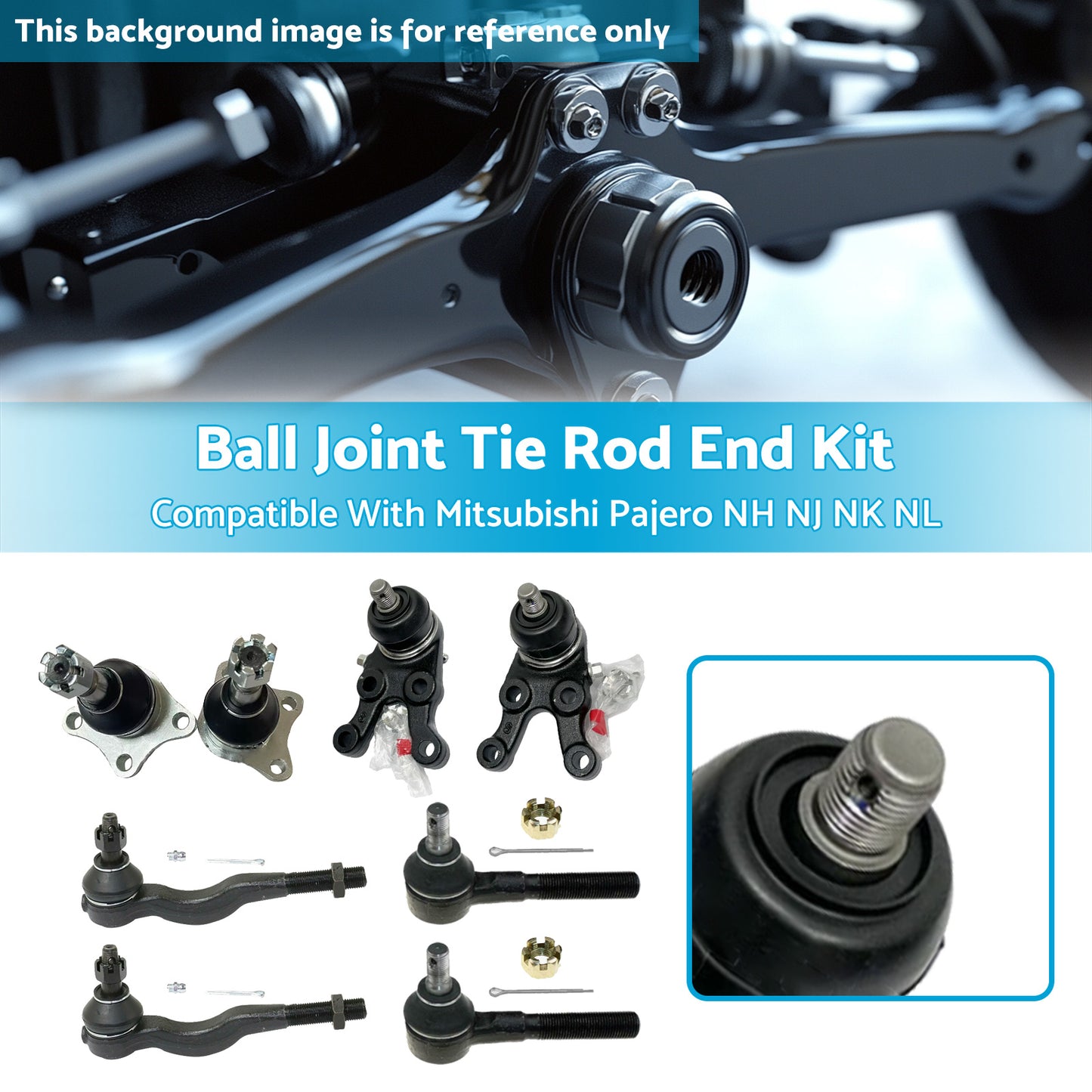 Ball Joint Tie Rod End Kit Suitable for Mitsubishi Pajero NH NJ NK NL 4WD 91-00