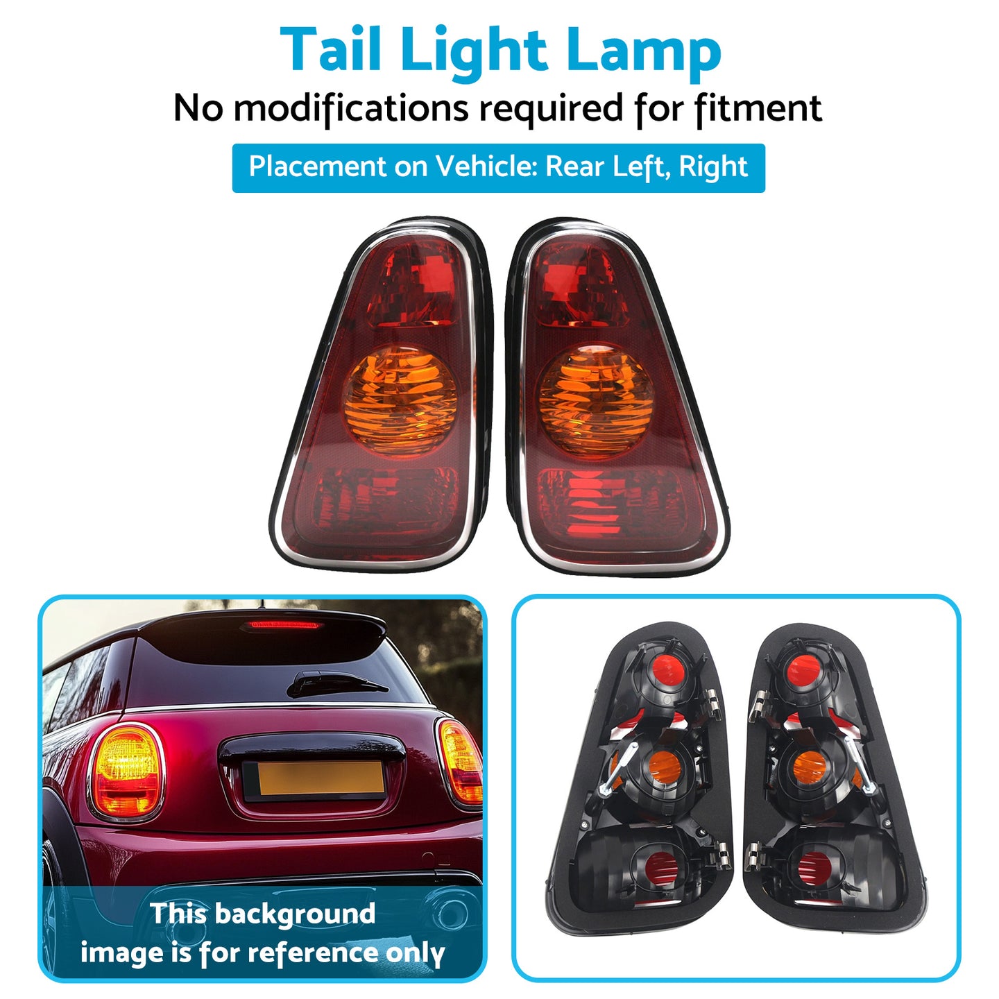 {{ Pair LH+RH Hand Tail Light Lamp Suitable For Mini Cooper Hatch R50 2001-2004 }} - Buy Car Parts Online at {{ Kaka Auto Parts }}.