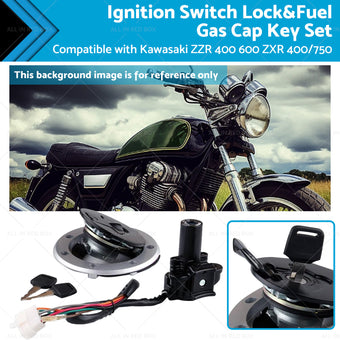 compare product For Kawasaki ZZR 400 600 ZXR 400 750 Ignition Switch Lock and Fuel Gas Cap Key Set