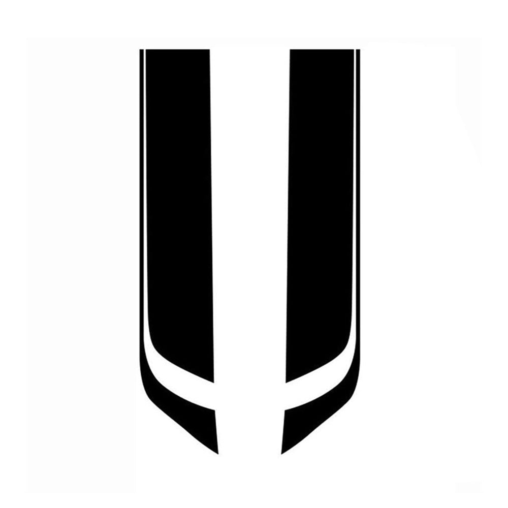 2x Wide Black Racing Car Hood Stripe Decals Vinyl Bonnet Stickers Suitable For Universal Cars
