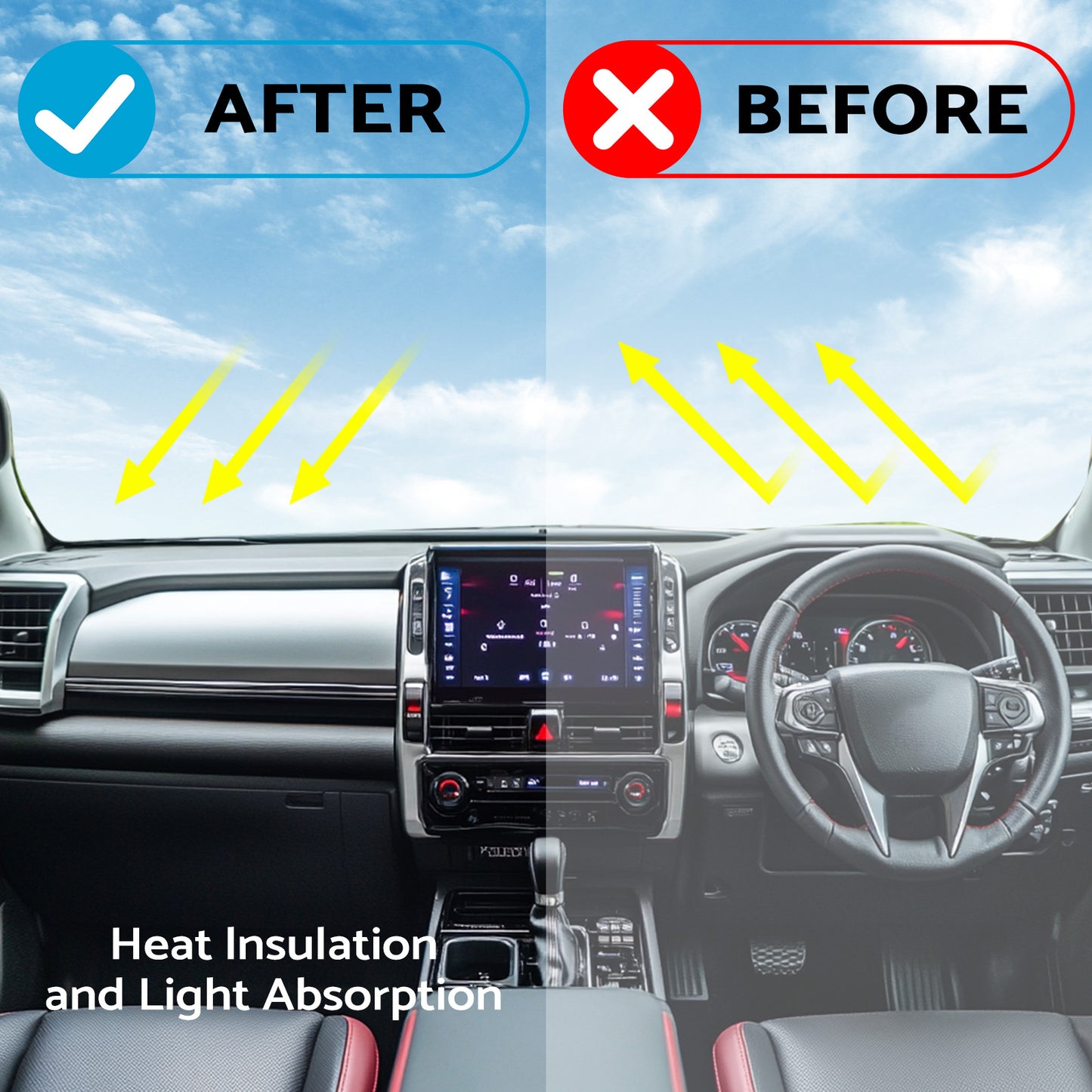{{ Non-Slip Dash Mat Dashboard Cover Suitable For Toyota Hilux 2020-2024 Black }} - Buy Car Parts Online at {{ Kaka Auto Parts }}.