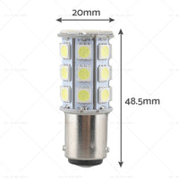 {{ 2x 12V BA15D LED White 27 SMD 5050 For Caravan Car Auto Indicator Signal Light }} - Buy Car Parts Online at {{ Kaka Auto Parts }}.