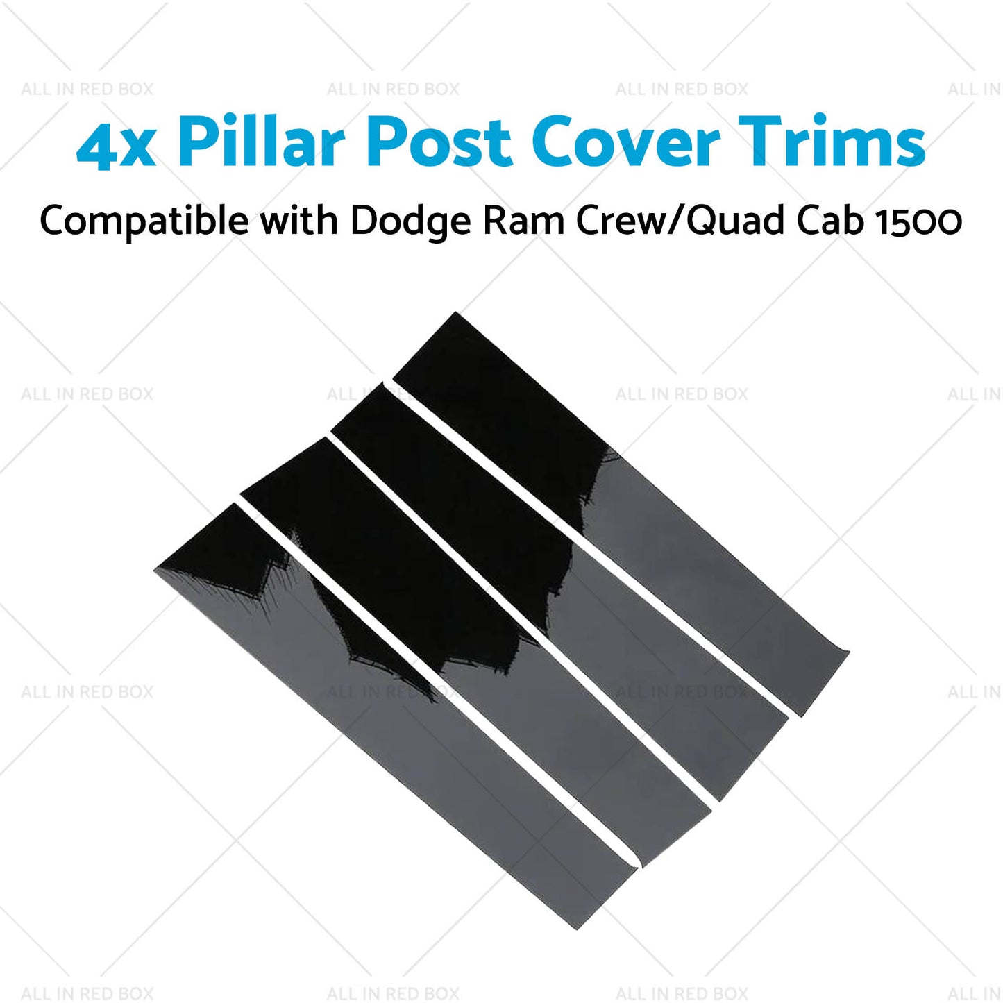 {{ 4x Black Pillar Post Cover Trims Suitablefor Dodge Ram Crew or Quad Cab 1500 09-18 }} - Buy Car Parts Online at {{ Kaka Auto Parts }}.