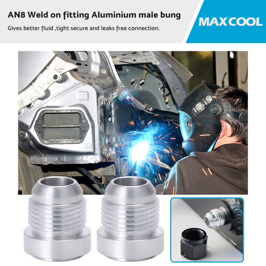 {{ AN8 Male Aluminium weld on JIC bungs x 2 fitting -10AN JXSS032-10-A }} - Buy Car Parts Online at {{ Kaka Auto Parts }}.