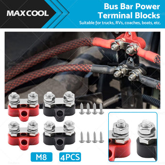 compare product 2x 5 or 16 inch  M8+M8 Bus Bar Terminal Blocks Negative Positive Distribution Stud