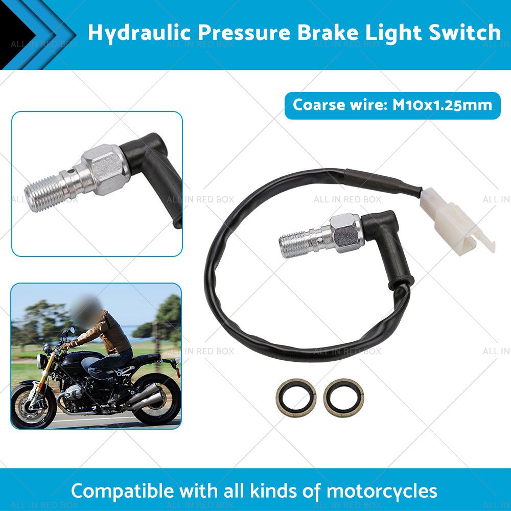{{ Universal Motorcycle Hydraulic Pressure Brake Light Switch M10x1. 25 Banjo Bolt }} - Buy Car Parts Online at {{ Kaka Auto Parts }}.