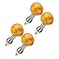 {{ 4x Chrome Motorcycle Turn Signal Lights Amber Indicators Blinker Universal Bulb }} - Buy Car Parts Online at {{ Kaka Auto Parts }}.