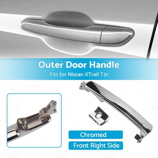 {{ Front Right RH Outer Door Handle Chrome Suitable For Nissan XTrail T31 2007-2013 }} - Buy Car Parts Online at {{ Kaka Auto Parts }}.