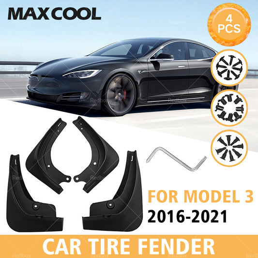 {{ 4X Front Rear Car Mud Flaps Splash Mudguards Fit for Tesla Model 3 2016-2021 }} - Buy Car Parts Online at {{ Kaka Auto Parts }}.