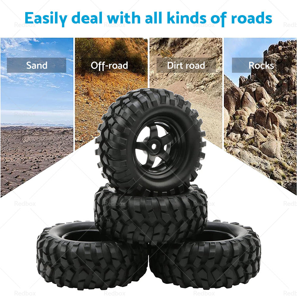 {{ Wheels Rims Rubber Tires 12mm Hex Suitable For 1 or 10 Off-Road RC Rock Buggy Truck }} - Buy Car Parts Online at {{ Kaka Auto Parts }}.