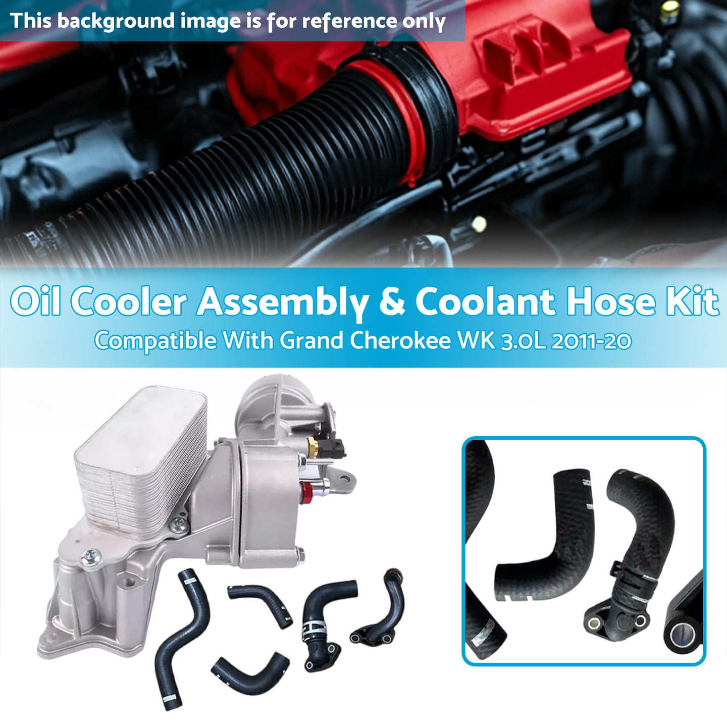 {{ Complete Oil Cooler Assembly Suitable For Jeep WK2 3.0L EcoDiesel 68269916AB }} - Buy Car Parts Online at {{ Kaka Auto Parts }}.