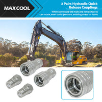 {{ 2 x SETS 1 or 2 inch  BSP HYDRAULIC ISO POPPET QUICK RELEASE COUPLINGS COUPLERS TRACTOR }} - Buy Car Parts Online at {{ Kaka Auto Parts }}.
