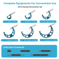 6x Precision Outside Micrometers 0-150mm Suitable For Machinist ¡§C Carbide 0.01mm