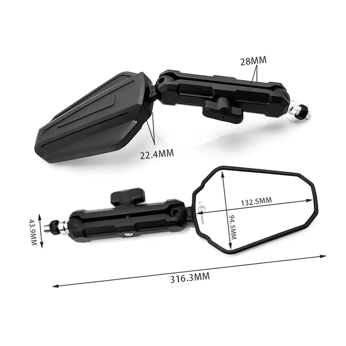 ATV Adventure Mirrors 7/8inch Mount Suitable for Honda CRF300L CRF250L CRF230L
