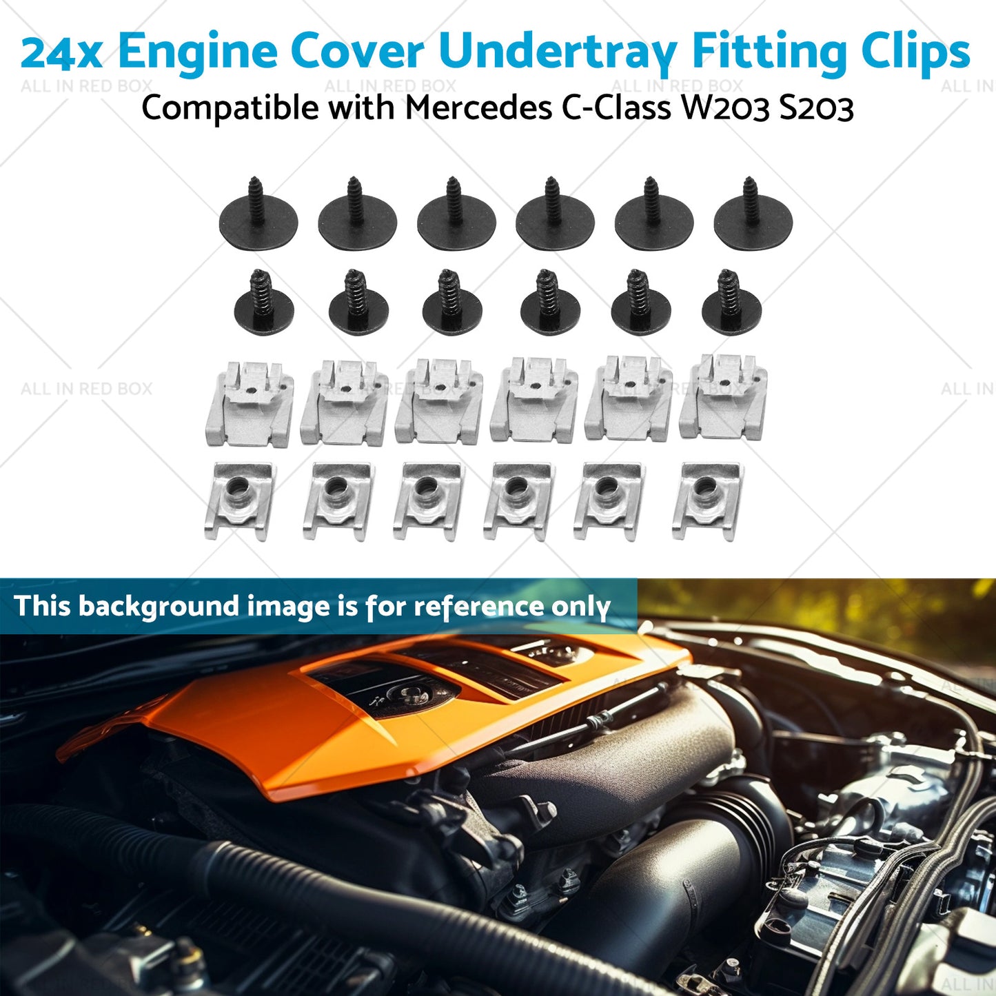 {{ 24x Engine Cover Undertray Fitting Clips Suitable for Mercedes C-Class W203 S203 }} - Buy Car Parts Online at {{ Kaka Auto Parts }}.