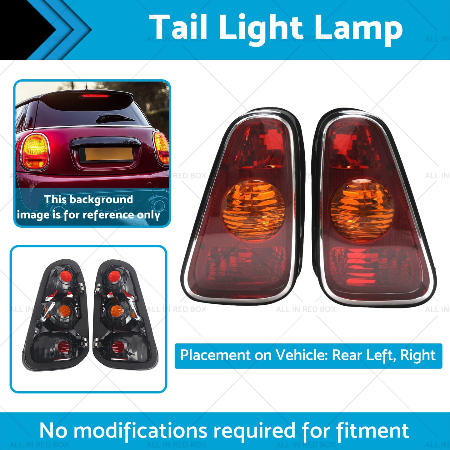 {{ Pair LH+RH Hand Tail Light Lamp Suitable For Mini Cooper Hatch R50 2001-2004 }} - Buy Car Parts Online at {{ Kaka Auto Parts }}.