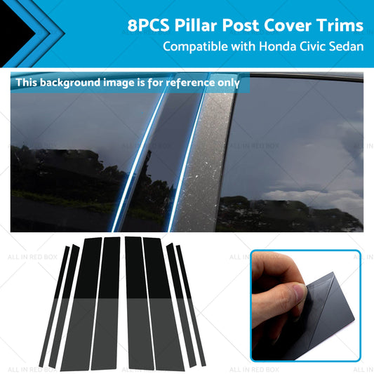 {{ 8PCS Black Pillar Post Cover Trims Suitable for Honda Civic Sedan 12-15 }} - Buy Car Parts Online at {{ Kaka Auto Parts }}.