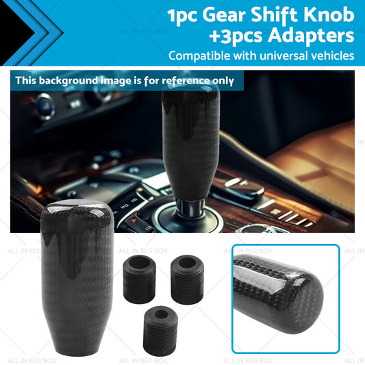 {{ 100percent Real Carbon Fiber Universal Car Gear Shift Knob Shifter with Adapter Black }} - Buy Car Parts Online at {{ Kaka Auto Parts }}.