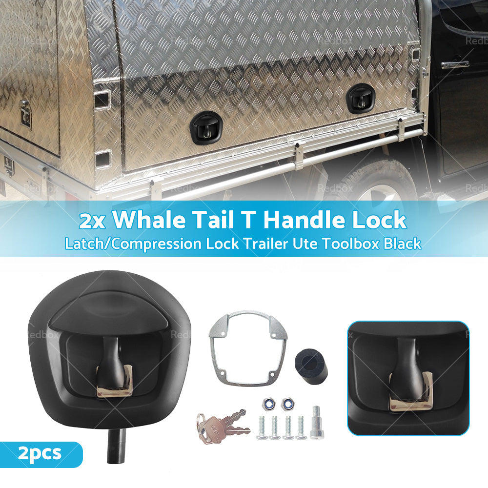{{ 2pcs Whale Tail T Handle Lock Latch Compression Lock Ute Canopy Trailer Toolbox }} - Buy Car Parts Online at {{ Kaka Auto Parts }}.