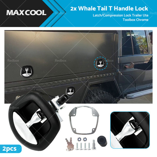 {{ 2pcs Whale Tail Lock or Compression Lock Black w or  Chrome Handle Trailer Ute Toolbox }} - Buy Car Parts Online at {{ Kaka Auto Parts }}.