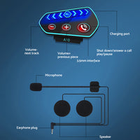 Bluetooth 5.0 Wireless Motorcycle Helmet Headset Intercom Motorbike Headphone Suitable For All Helmets