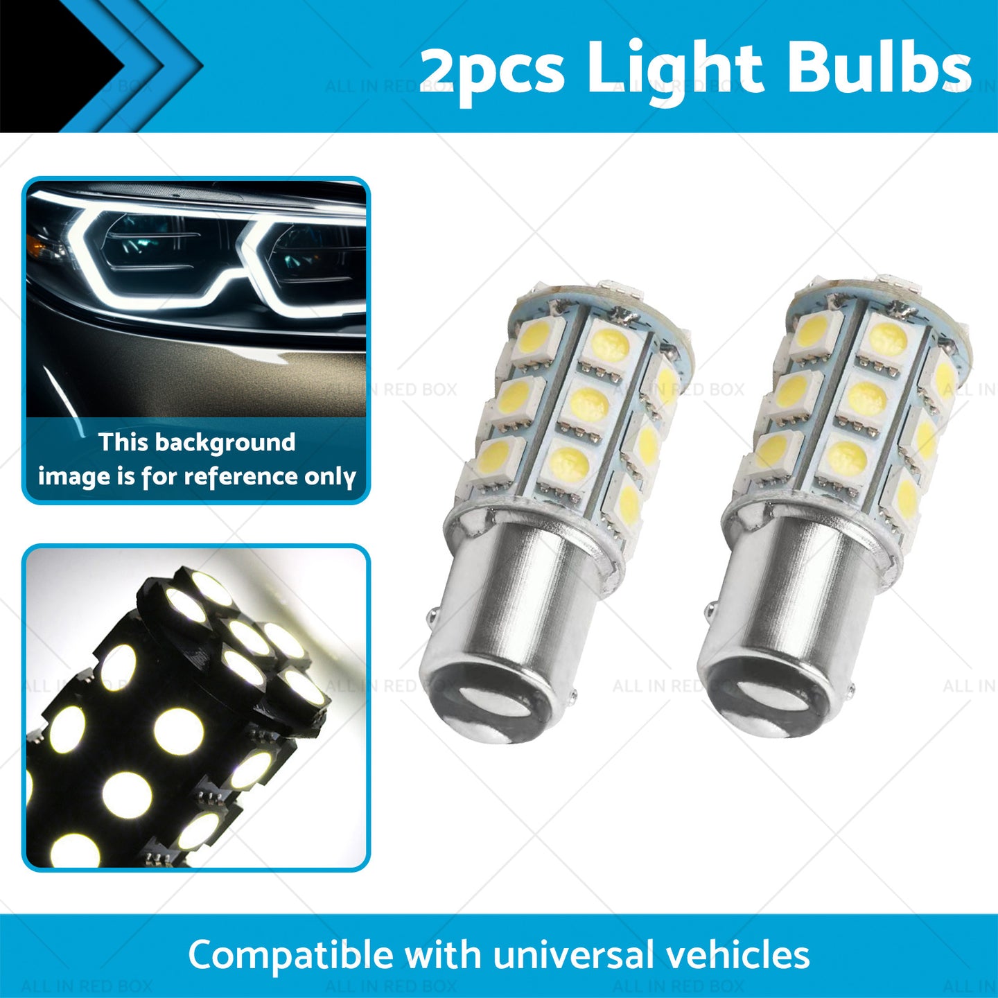 {{ 2x 12V BA15D LED White 27 SMD 5050 For Caravan Car Auto Indicator Signal Light }} - Buy Car Parts Online at {{ Kaka Auto Parts }}.