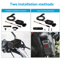 Dual USB Port Motorcycle Fast Charger Socket Suitable For Motorcycles ¡§C With LED Voltmeter Display & ON/OFF Switch