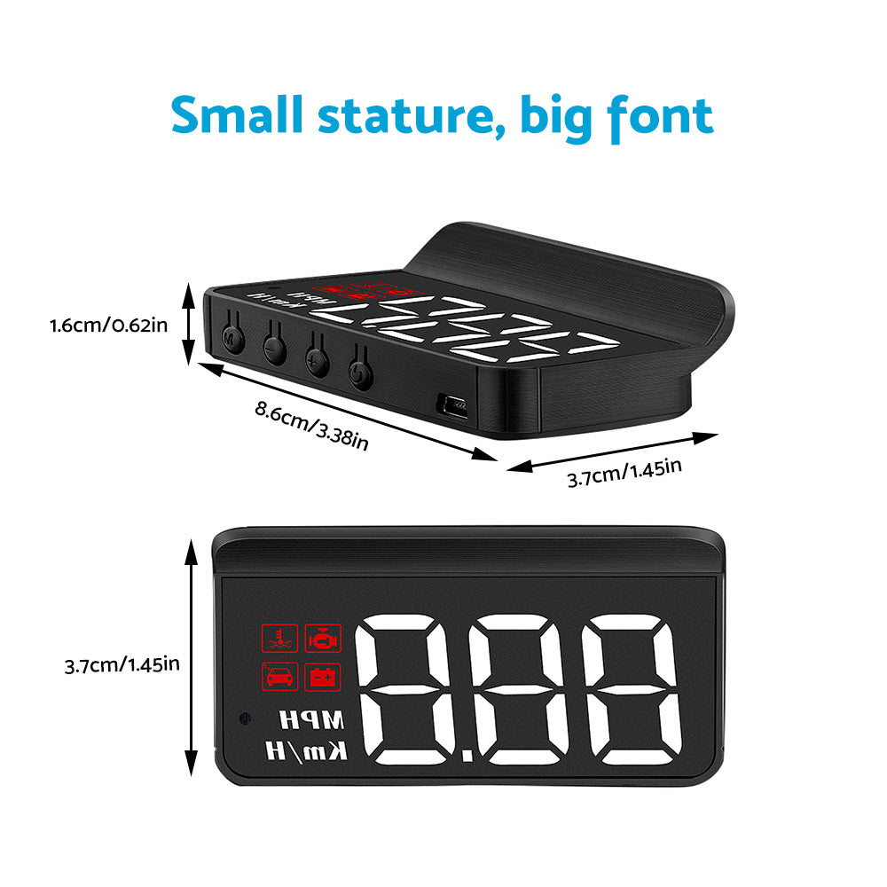 Universal Car Head-Up Display GPS Digital Speedometer with Speed Warning OBD2