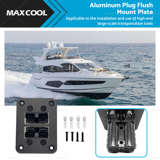 {{ DUAL TWIN Aluminum For Anderson Style Plug Flush Mount Plate Panel 50 Amp }} - Buy Car Parts Online at {{ Kaka Auto Parts }}.