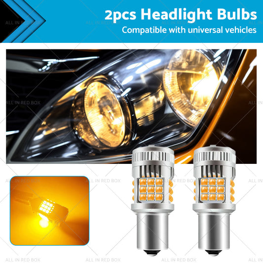 {{ 2PCS BA15S 1156 P21W LED Turn Signal Indicator Bulb Globe Amber No Hyper Flash }} - Buy Car Parts Online at {{ Kaka Auto Parts }}.