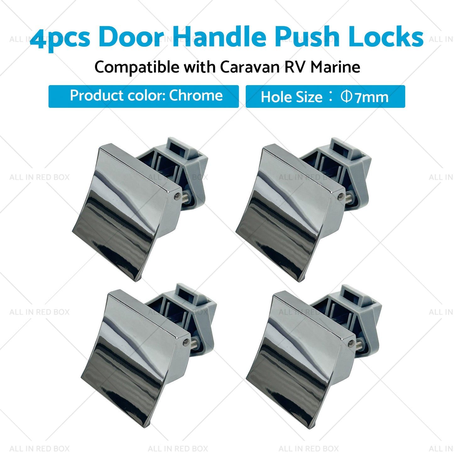 {{ 4x Door Handle Push Locks Suitable for Caravan RV Marine Cupboard Latch Knob }} - Buy Car Parts Online at {{ Kaka Auto Parts }}.