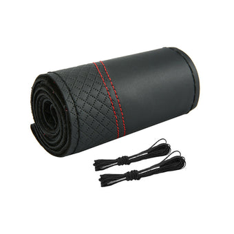 compare product Premium Leather DIY Steering Wheel Cover Suitable For Car ¡§C 38cm Auto Protection With Needle