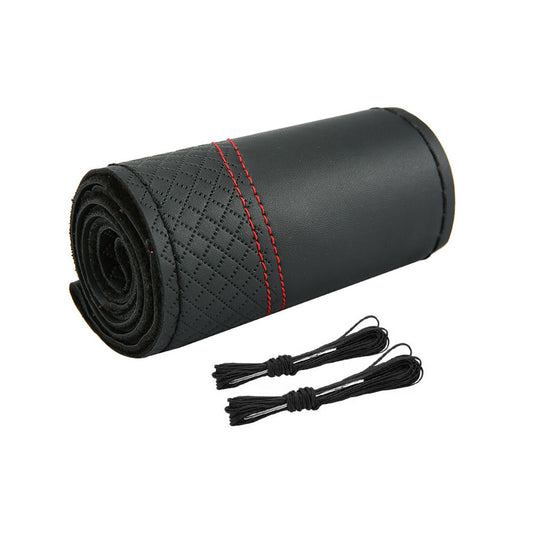 Premium Leather DIY Steering Wheel Cover Suitable For Car ¡§C 38cm Auto Protection With Needle