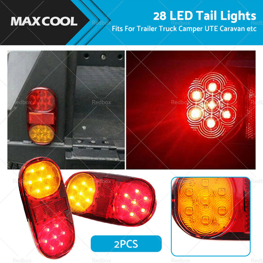 {{ 2x Trailer Lights 28 LED Tail Light Truck Camper UTE Caravan 4WD Stop Indicator }} - Buy Car Parts Online at {{ Kaka Auto Parts }}.