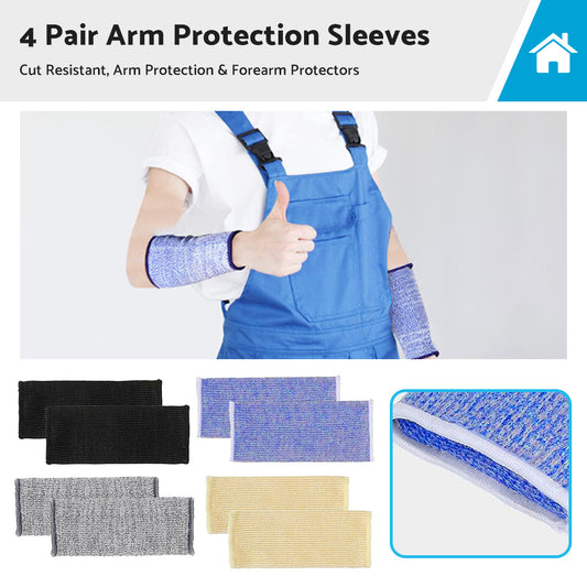 {{ 4 Pair Cut Resistant Sleeves Arm Protection Sleeves Forearm Protectors 4 Colors }} - Buy Car Parts Online at {{ Kaka Auto Parts }}.